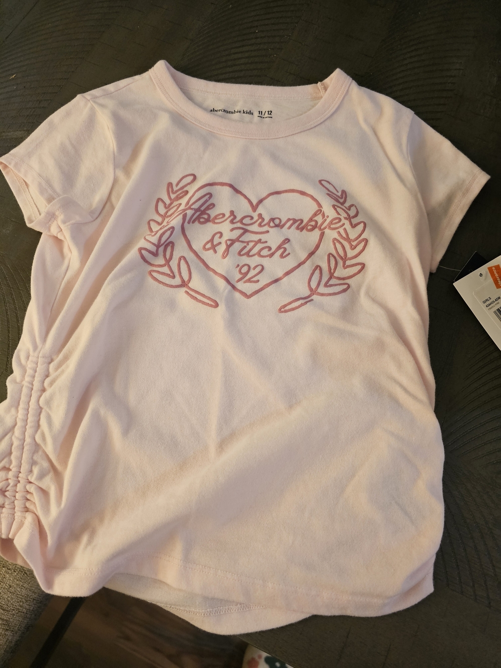 Abercrombie & Fitch Light Pink Heart Logo Tee